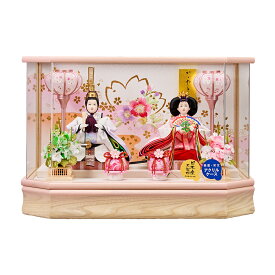 雛人形 ケース飾り ひな人形 おしゃれ お雛様 コンパクト ケース入り 親王飾り ピンク アクリル 久月取扱い 雛人形 ケース飾り ひな人形 おしゃれ お雛様 ゆきな 小三五 親王飾り 233-258 ピンク アクリル 六角 刺繍バック 電気入雪洞付 オルゴール内蔵