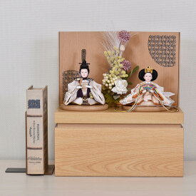 雛人形 コンパクト ミニ サイズ 収納飾り 初節句 （横幅37cm）花 お祝い 女の子 おしゃれ 可愛い 小さい お雛様 白 初節句 雛祭り 親王飾り 桃の節句 小型 国産 リビング 玄関 縁起物 人気 マンション かわいい 今どき ひな人形 2026