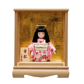 市松人形 ケース入 いちまつ 雛人形 コンパクト かわいい マンション 女の子 花柄 木目込み 金バック 初節句 木製 ひな人形 ケース入 女の子 中 o8-8 桃の節句 天然木 小型 国産 リビング 玄関 縁起物 人気 2026