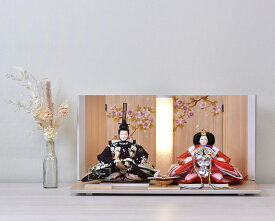 雛人形 コンパクト 黒 刺繍 ひな人形 親王飾り 平飾り 白 ホワイト orijin かわいい おしゃれ モダン 初節句 お雛様 おひな様 2024 大35-23-1-8