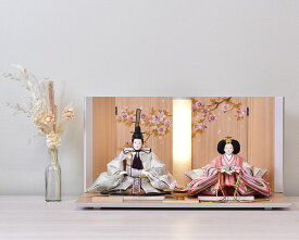 【最短即日出荷可能】【数量限定 特別価格】 雛人形 コンパクト ひな人形 (横幅60cm) 初節句 ひな祭り 親王飾り 平飾り 白 かわいい おしゃれ モダン お雛様 今どき ミニ サイズ マンション 女の子 モダン お雛様 小さい 桃の節句 玄関 ギフト 小型 人気 3704-10-139