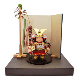 五月人形 幸一光 5月人形 お祝い 大将飾り 出飾り 月丸 つきまる 黒小札 赤糸威 かわいい かっこいい コンパクト 黒台 屏風 鯉幟