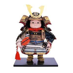 五月人形 幸一光 5月人形 お祝い 大将飾り 宙 そら 黒小札 空色白段威 かわいい かっこいい コンパクト 人形のみ