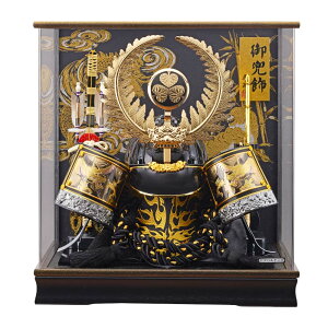 五月人形 徳川家康 着用兜 着用 ケース飾り コンパクト アクリルケース入り かぶと 兜飾りセット