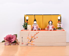 雛人形 コンパクト ミニ サイズ 収納飾り 初節句 伝統工芸士 松崎幸一光 丸 顔 木 ちりめん 花 お祝い 女の子 おしゃれ 可愛い 小さい お雛様 ひな人形 白 ホワイト 白木 桃の節句飾り 木目込み 収納式 きめこみ コンパクト ミニ かわいい 幸一光 ひな人形