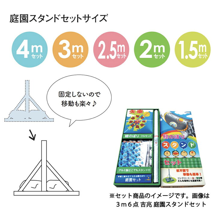 楽天市場】鯉のぼり 庭 園用スタンドセット 4m8点セット 金太郎ゴ 