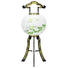 盆提灯 初盆 新盆 ミニサイズ コンパクト 提灯 創作 モダン 花印蒔絵絵入 プラスチック製 廻転 電気コード式 盆ちょうちん 仏具 お盆飾り 新盆飾り 贈答 小型