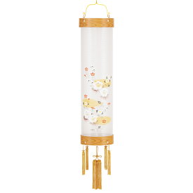 盆提灯 初盆 新盆 ミニサイズ コンパクト 提灯 創作 モダン 8号 欅柄 絹絵入 外火袋絹張り 電気コード式 盆ちょうちん 仏具 お盆飾り 新盆飾り 贈答 小型 8220-08-314n