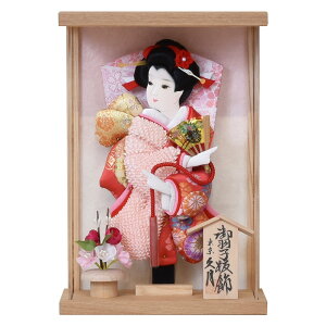 羽子板 壁掛け コンパクト おしゃれ つまみ細工 ミニ かわいい 7号 (高さ27cm) 初正月 マンション ケース入り 飾り 木製 女の子 初節句 かべかけ お祝い 小型 日本製 国産 モダン 小さい サイズ