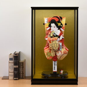 羽子板 コンパクト ピンク お祝い 初正月 羽子板飾り ガラス ケース飾り 正月飾り 押絵羽子板 orijin オリジン 18号 花振袖 おしゃれ 2024 送料無料 18-12