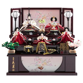 【最短即日出荷可能】 雛人形 久月 初節句 ミニ 3段飾り (横幅60cm) ひな人形 お祝い コンパクト 収納飾り 5人飾り 三段飾り ブラウン おしゃれ モダン かわいい 今どき ミニ サイズ マンション 女の子 モダン お雛様 桃の節句 リビング 玄関 ギフト 小型 人気 チNO21 2026