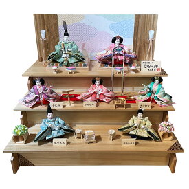 雛人形 ひな人形 久月 お祝い 七人飾り 三段飾り 組立簡単 木目 かわいい おしゃれ モダン お雛様 おひな様2025