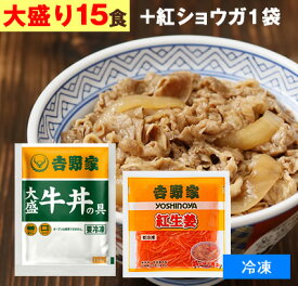 吉野家 牛丼の具 【 大盛り 15食+紅生姜1袋(60g) 】1食160g （ 冷凍食品 ） 牛丼 よしのや ぎゅうどん 夜食 おつまみ どんぶりの具 お歳暮 お取り寄せ ギフト