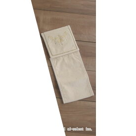 ai ペーパーホルダー　ゴールドだけど上品です ゴールド生地リニューアル。スワロキラキラッ！シャンティ　ラインストーン付き　シャンパンゴールド(ベージュ)&シルバーグレイ　ダスティカラー　刺繍　おしゃれ