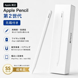 【SSランク】Apple Pencil 第2世代 アップルペンシル 純正 Apple iPad Pro Air mini 対応 極美品 元箱あり タッチペン スタイラスペン イラスト 充電 磁気吸着 ペアリング 整備済み品 90日保証 送料無料