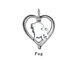 （パグ）材質シルバードッグモチーフのネックレス（ドッグネックレス,愛犬ネックレス,アクセサリー,ジュエリー）
