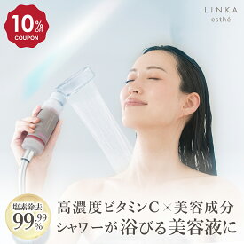 【10％OFFクーポンで3,564円】【塩素除去99.99％】ビタミンシャワーフィルター LINKA アロマエッセンス入り 高濃度ビタミンC 美容液成分配合 サビ除去 ギフト プレゼント 美髪 頭皮ケア カートリッジ