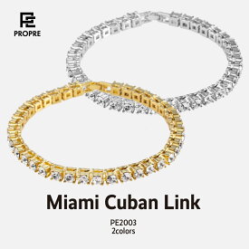 【返金保証】PROPRE プロープル 14K メンズ ブレスレット チェーン ゴールド Tennis chain Bracelet プレゼント