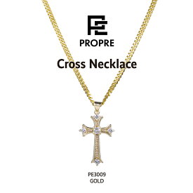 【返金保証】PROPRE プロープル 金 ネックレス 金ネックレス 十字架 クロス ネックレス ゴールド ネックレス メンズ ネックレス 金 チェーン ヒップホップ ストリート プレゼント