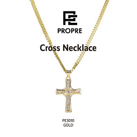 PROPRE プロープル 金 ネックレス 金ネックレス 十字架 クロス ネックレス ゴールド ネックレス メンズ ネックレス 金 チェーン ヒップホップ ストリート プレゼント