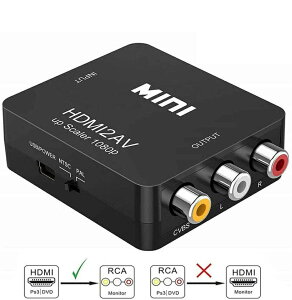 HDMI to AV ϊR|Wbg HDMI to AV ϊRo[^[ HDMIAiOɕϊA_v^[ 1080P o͉ USBd Xbox PS4 PS3 J[irȂǑΉ