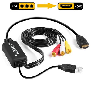 RCA to HDMIϊRo[^[ R|WbgHDMIɕϊA_v^ av to hdmiϊP[u 1080P/720PΉ ] HDMIP[ut RCAP[ut USBdP[ut PS2/X[p[t@~R/VHS VCRJ D