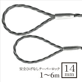 玉掛ワイヤー（ダブルロープ　安全ひげなしテーパーロック） 14mm