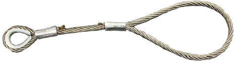 この玉掛ワイヤーは両端に圧縮止め加工をしたJISメーカー認定の『セーフ ロック』です。工事現場や工場内での荷を吊り上げるのに使用します。のサムネイル