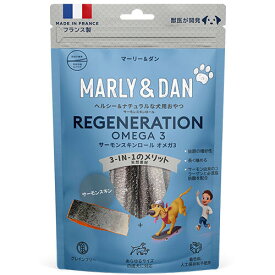 マーリーアンドダン　M&D　犬用サーモンスキンスナック　オメガ3　60g　犬用おやつ　サーモン　フランス産