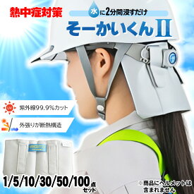 熱中症対策 グッズ 工事現場 建設業 ヘルメット 頭 暑さ対策 男性 女性 断熱構造 首 ネック クール メッシュ 簡単 抗菌消臭 衛生的 そーかいくんII クール 1個 5個 10個 30個 シルバー