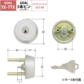 GOAL ゴール 鍵 交換 TX用 玄関ドア 5ピン シリンダー錠 自分で DIY TTX TXK TGG TXK-QDD866 ホーニングシルバー GCY-88