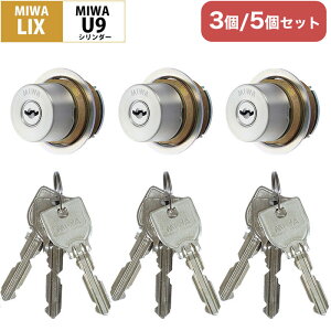 MIWA 美和ロック LIXタイプ U9 シリンダー錠 玄関ドア 鍵 交換 自分で DIY マンション LE-01 TE-01 TE-02 GAE PESP TESP GAE ST色 MCY-125 まとめ買いセット