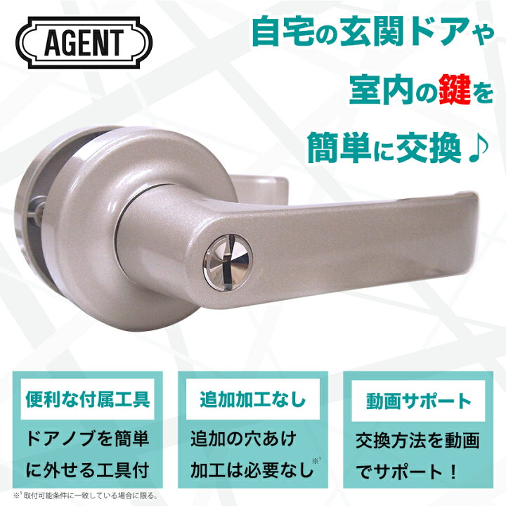 新品未使用品 ドアノブ 交換 取替用 阻む AGENT エージェント LS-200