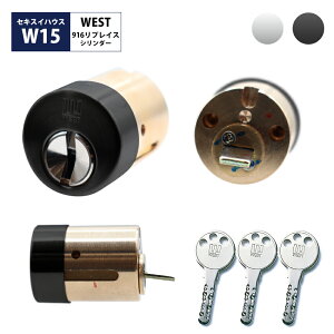 WEST ウエスト セキスイハウス 鍵 交換 玄関ドア ディンプルタイプ 916リプレイスシリンダー 錠前 W15(PPA4) シルバー ブラック