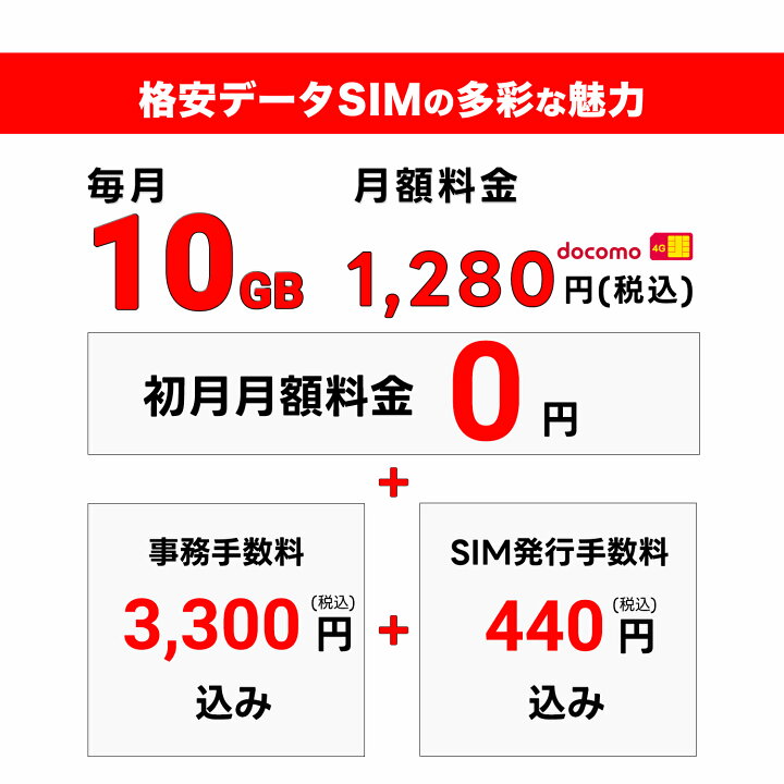 楽天市場】【docomo回線】 プリペイド SIMカード 月額プラン ［毎月 