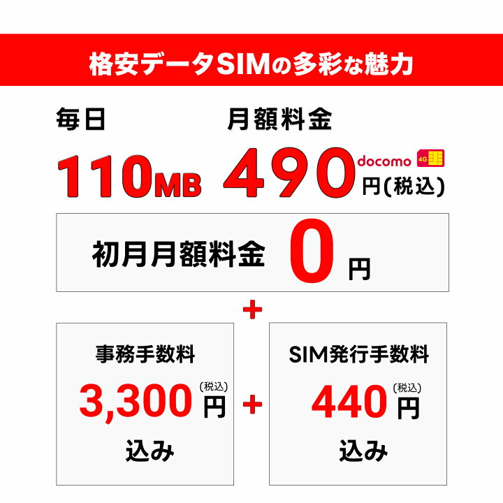 楽天市場】【docomo回線】 プリペイド SIMカード 月額プラン ［毎日 