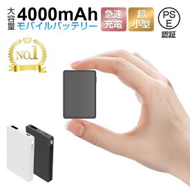 モバイルバッテリー 充電器 4000mAh Type-C USB-A 出力2ポート 大容量 iPhone17/16充電 高品質 便利 急速充電 軽量 極薄 ミニ 残量表示 IOS Android コンパクト 出張/停電/地震/台風/緊急防災グッズ/機内持込可 PSE認証 ゆうパケット 送料無料 【PL保険加入済み製品・安心】