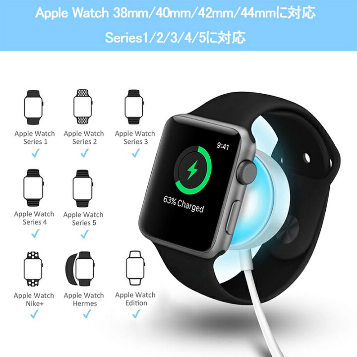 楽天市場】Apple Watch series1/2/3/4/5 ワイヤレス充電器 iWatch  