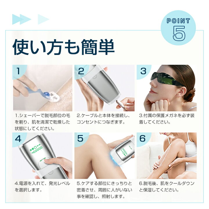 楽天市場】脱毛器 IPL脱毛器 家庭用脱毛器 光脱毛器 40万回照射 冷却  