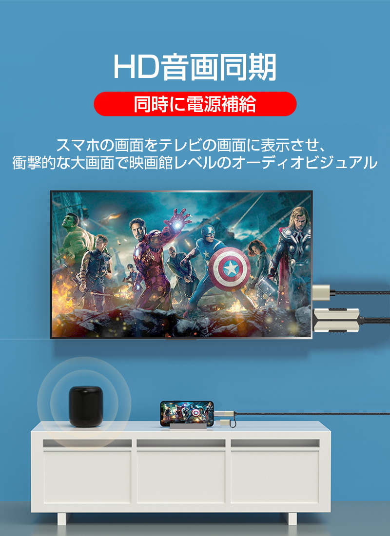 ミラーリングケーブル HDMI変更ケーブル 3in1タイプ 1080P高解像度 遅延ゼロ 簡単接続 動画 YouTube アプリケーション  番組 ゲーム 日本語取扱説明書付き ゆうパケット 送料無料 愛度