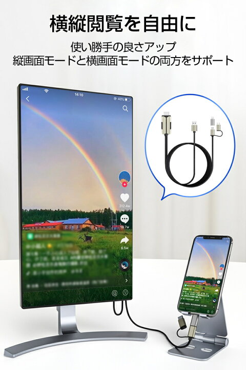 楽天市場】ミラーリングケーブル ミラーキャスト iPhone to HDMI変換 