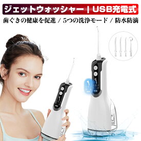 口腔洗浄器 口内洗浄機 歯間洗浄器 5つモード調節可能 高圧 歯磨き 矯正 歯間 歯垢洗浄 歯茎ケアー 歯周ポケット洗浄 USB充電 防水防滴 替えノズル ゆうパケット 送料無料 【PL保険加入済み製品・安心】
