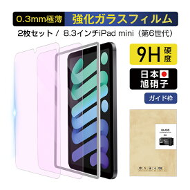 【2枚セット】iPad mini6 強化ガラス保護フィルム ブルーライトカット 2.5D 液晶保護ガラスシート ガラスフィルム 画面保護フィルム タブレットフィルム スクリーンフィルム 液晶保護フィルム