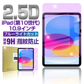 iPad 2022 第10世代 10.9インチ 強化ガラス保護フィルム ブルーライトカット iPadフィルム 2.5D 液晶保護フィルム ガラスシート ガラスフィルム 画面保護フィルム スクリーンフィルム ケース対応
