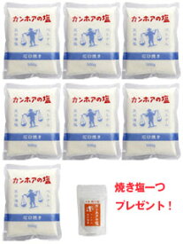 カンホアの塩500g 7個セット焼き塩一つプレゼント！ベトナムのお塩、天日塩、ミネラル豊富な塩
