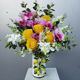 カトレアアレンジCA11(造花）（高75×幅40）