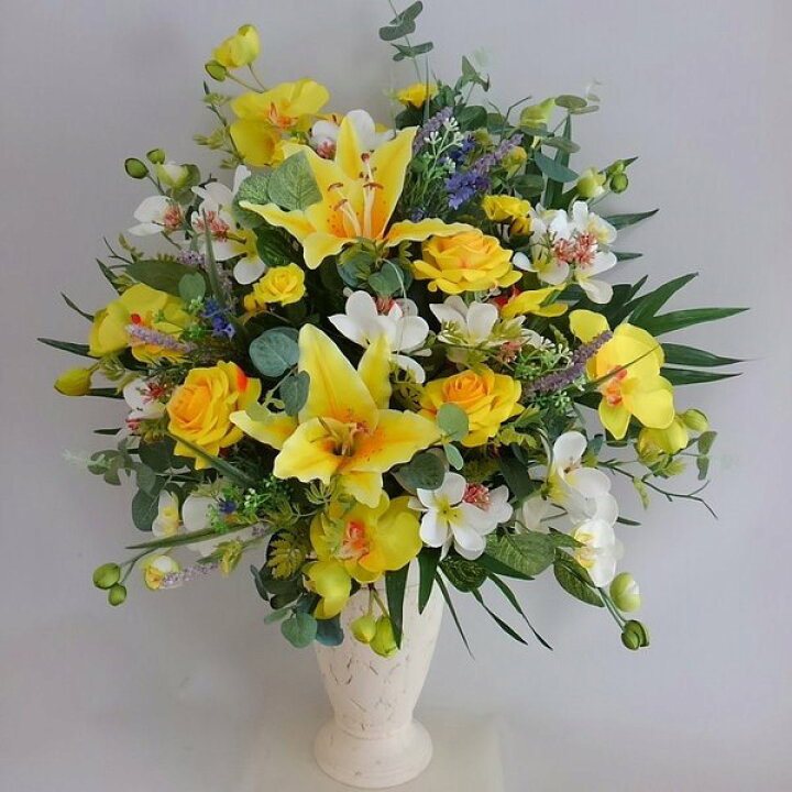 楽天市場】百合＆バラアレンジAR75 【高70×幅50】【光触媒】 : 愛  