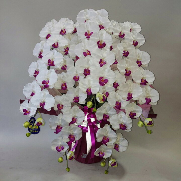 楽天市場】胡蝶蘭DXL/白紫/5F/（造花）約高85×幅50.光触媒 アーティ 