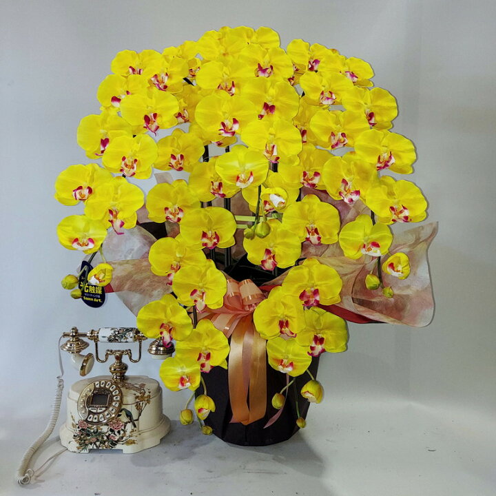 楽天市場】胡蝶蘭DXL-黄 5F高さ85cm×巾50cm造花・光触媒 : 愛フラワー 