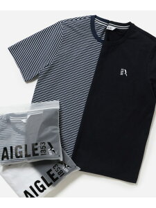 2���Z�b�g �����|�C���g���S�h�J 2�p�b�N����T�V���c AIGLE �G�[�O�� �g�b�v�X �J�b�g�\�[�ET�V���c �u���b�N�y���������z[Rakuten Fashion]